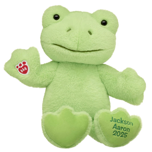 Embroidered Spring Green Frog Plush & White Gifting Bow | Build-A-Bear® - US 9663