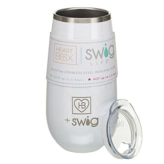 6 oz. HeartBox x Swig Life White Stemless Flute | Build-A-Bear® - US 6719