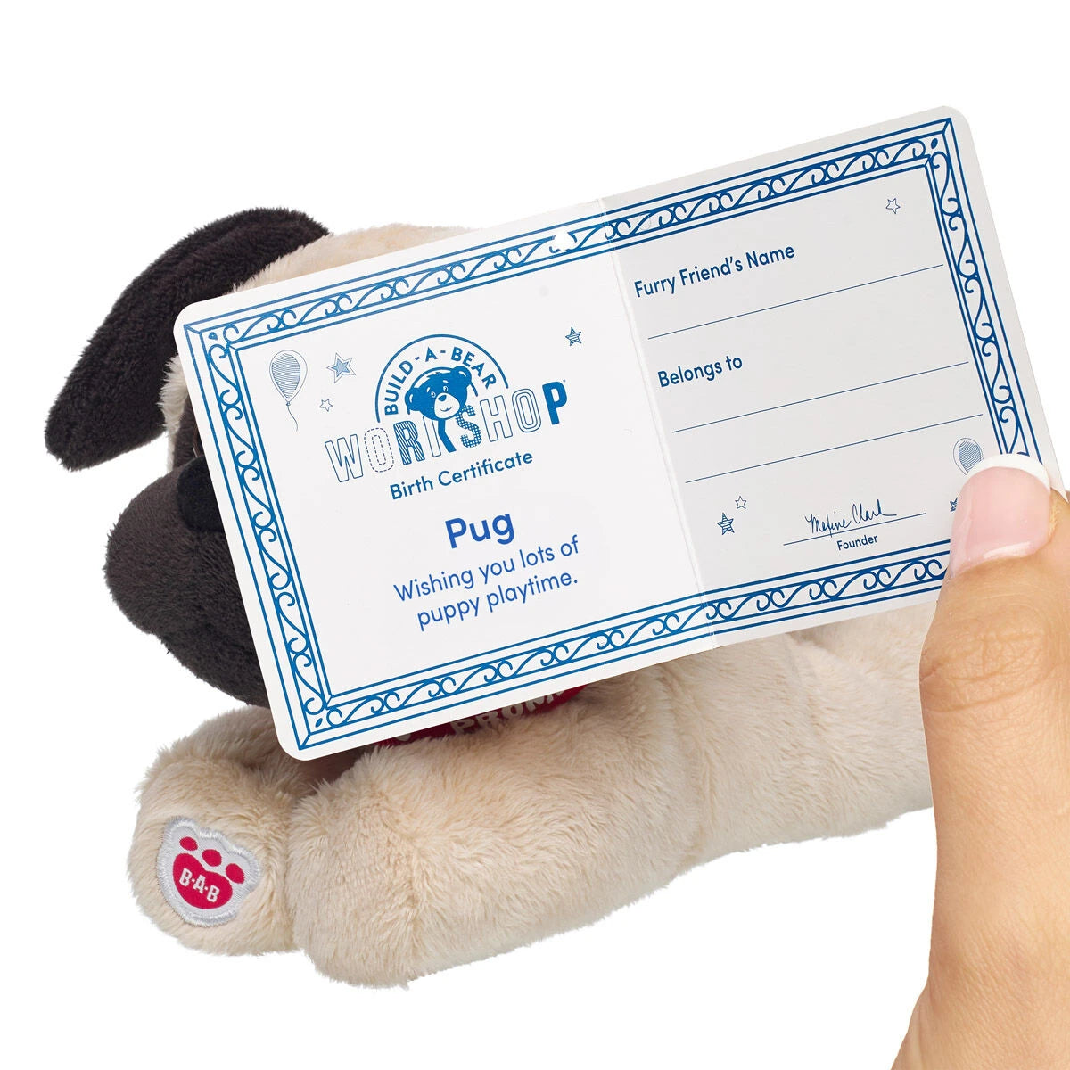 Build-A-Bear Mini Beans Promise Pets Pug Stuffed | BAB - US 8726