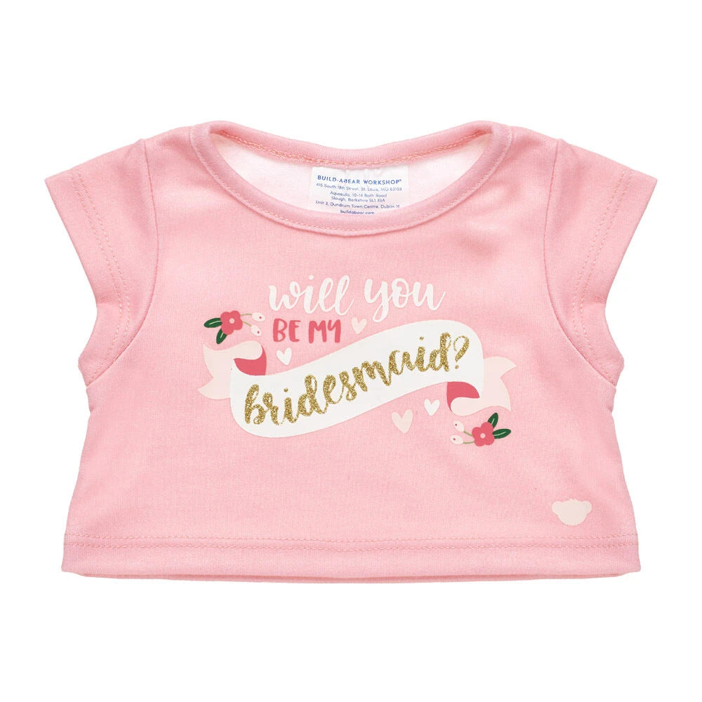 "Will You Be My Bridesmaid?" T-Shirt for Stuffed Animals | Build-A-Bear® - US 5503
