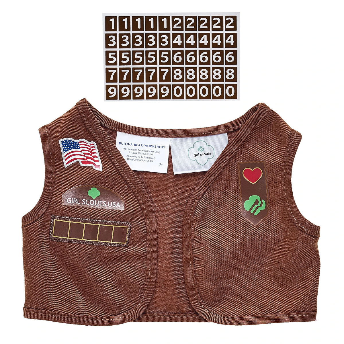 Girl Scout Brownie Uniform Vest for Stuffed Animals | Build-A-Bear® - US 5920