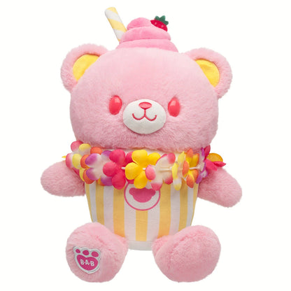 Strawberry Lemonade Bear Slushie Plushie  w/ Lei | BAB - US 8022